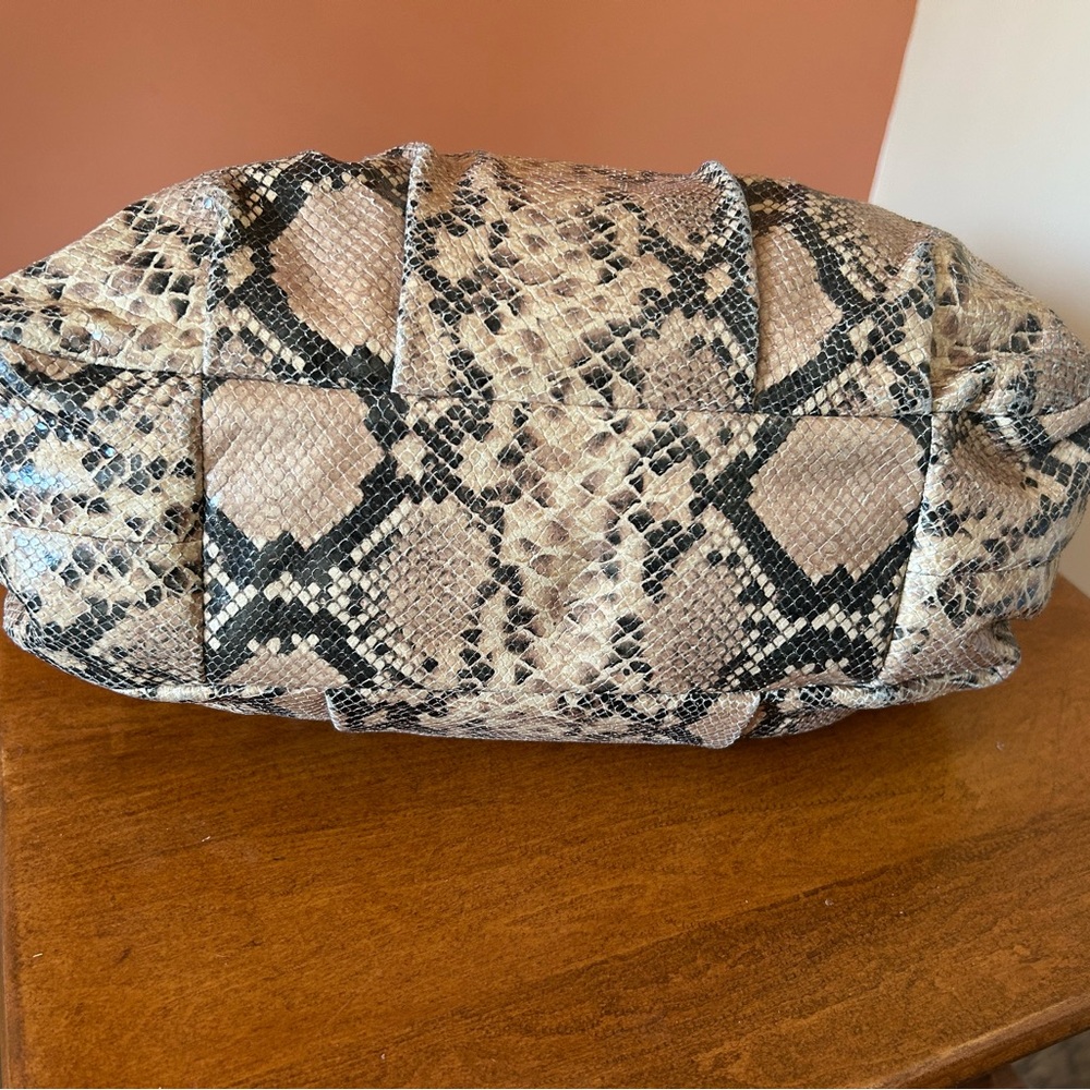 COACH tan and black snakeskin leather hobo bag - Picture 8 of 14